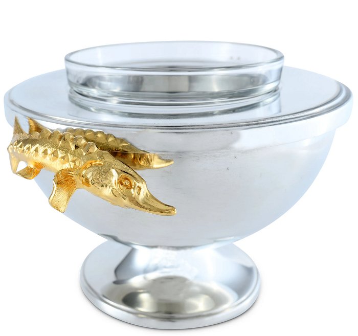 Golden Sturgeon Caviar Server - Nautical Luxuries