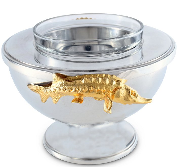 Golden Sturgeon Caviar Server - Nautical Luxuries