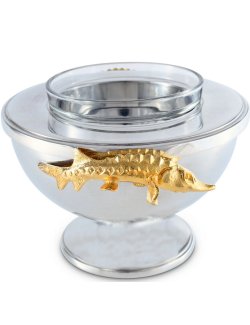 Golden Sturgeon Caviar Server - Nautical Luxuries