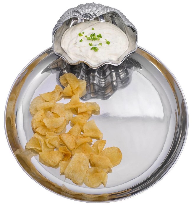 Clamshell Chip & Dip Serving Tray | Nautical Luxuries