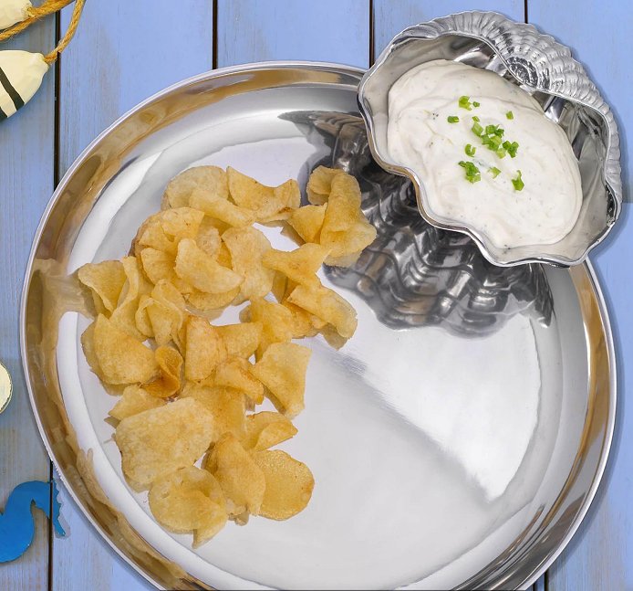 Clamshell Chip & Dip Serving Tray - Nautical Luxuries