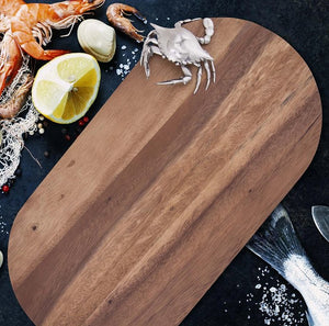 Crab Narrow Acacia Wood Cheese Board - Nautical Luxuries