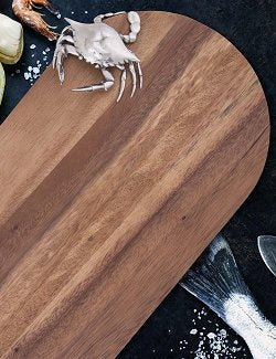 Crab Narrow Acacia Wood Cheese Board - Nautical Luxuries