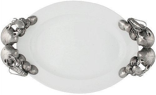 Fisherman's Bounty Porcelain Oval Serving Platter - Nautical Luxuries