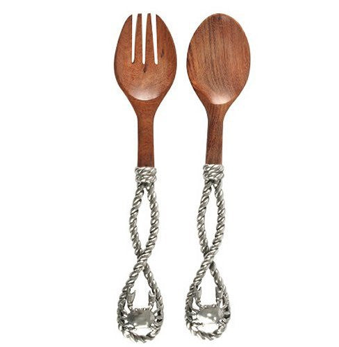 Coastal Crab Wood Serving Set - Nautical Luxuries