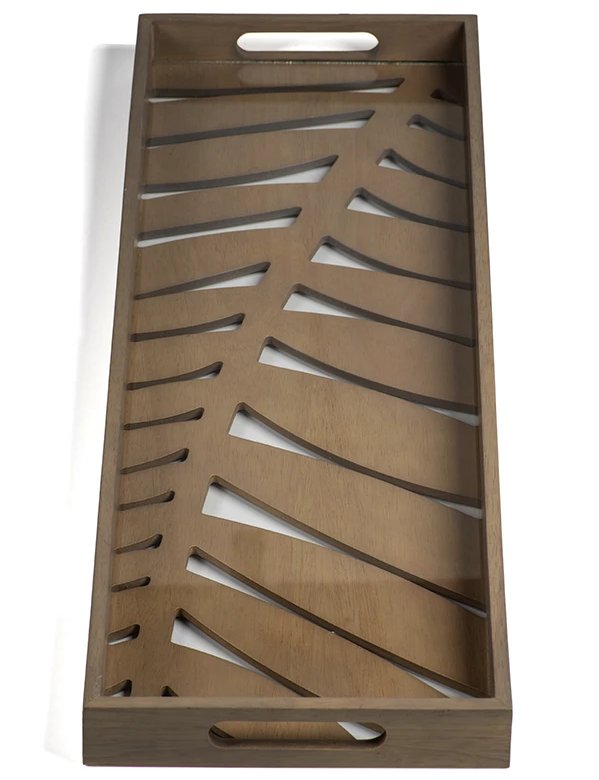 Tropical Palm Wood Centerpiece Tray - Nautical Luxuries