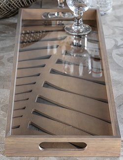 Tropical Palm Wood Centerpiece Tray - Nautical Luxuries