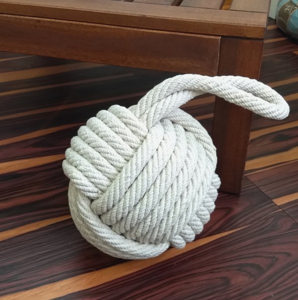 Cotton Monkey Fist Knot Nautical Doorstop Decor - Nautical Luxuries