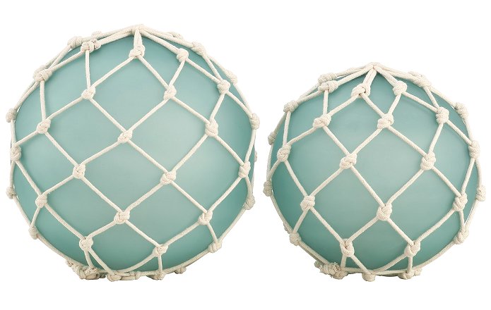 Large Frosted Glass Knotted Float Set - Nautical Luxuries