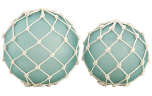 Large Frosted Glass Knotted Float Set - Nautical Luxuries