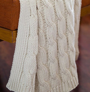 Seafarer's Cable Knit Cotton Throws - Nautical Luxuries