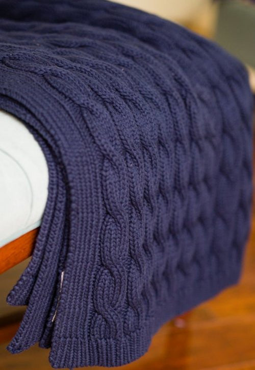 Seafarer's Cable Knit Cotton Throws - Nautical Luxuries
