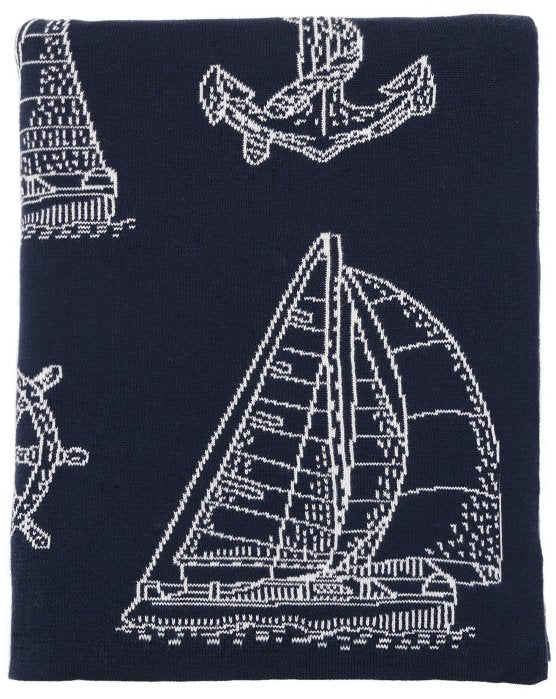 Nautical Classics Medium Weight Cotton Throws/Anchors - Nautical Luxuries