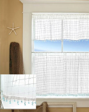 Sea Splash Netting Sheer Curtains - Nautical Luxuries