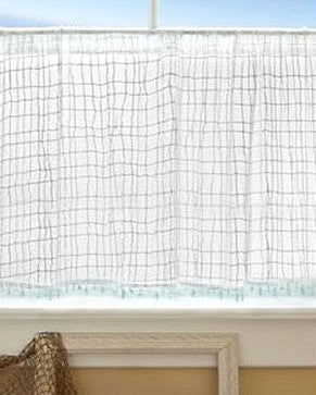 Sea Splash Netting Sheer Curtains - Nautical Luxuries