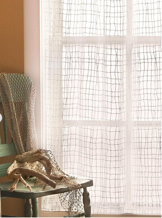 Sea Splash Netting Sheer Curtains - Nautical Luxuries