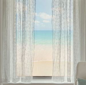 Sea Splash Starfish Sheer Curtains - Nautical Luxuries