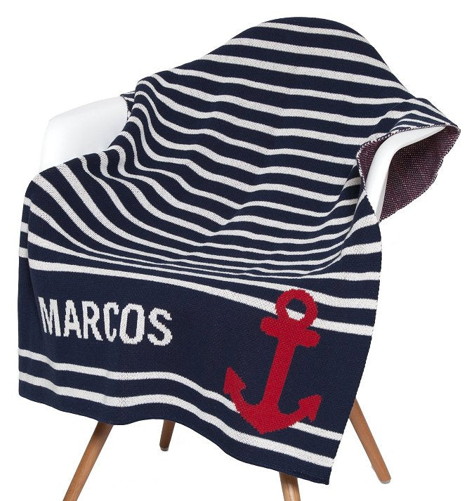Nautical Stripe Eco-Conscious Baby Throw - Nautical Luxuries