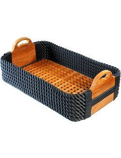 Italian Yachtsman's Cross-Hatch Shoe Basket - Nautical Luxuries