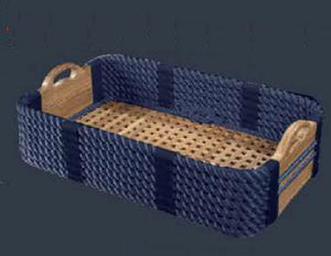Italian Yachtsman's Cross-Hatch Shoe Basket - Nautical Luxuries