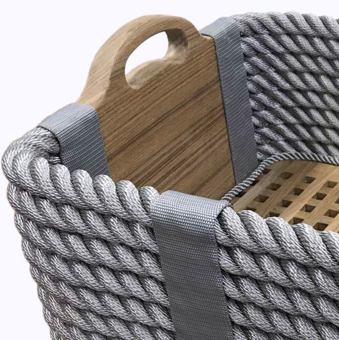 Italian Yachtsman's Cross-Hatch Shoe Basket - Nautical Luxuries