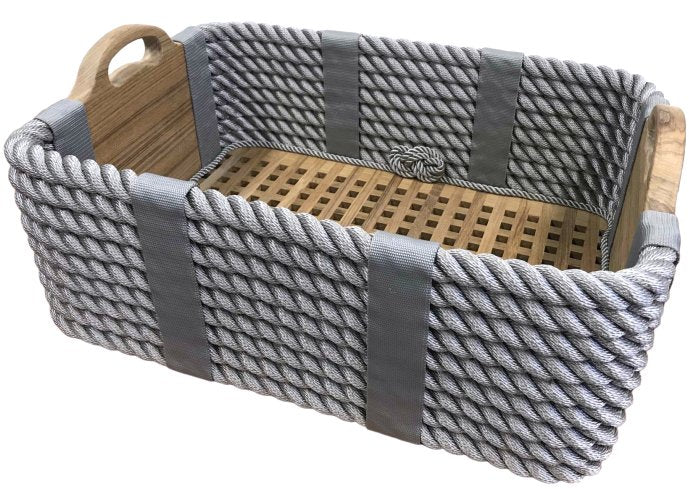Italian Yachtsman's Cross-Hatch Shoe Basket - Nautical Luxuries