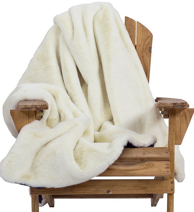 Yacht Furs Luxury Weatherproof Blanket/White Mink - Nautical Luxuries