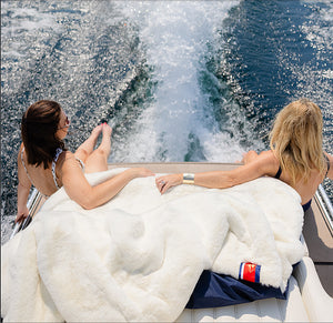 Yacht Furs Luxury Weatherproof Blanket/White Mink - Nautical Luxuries