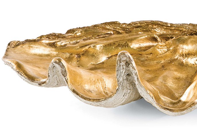 Golden Luxury Clamshell Display Bowl | Nautical Luxuries