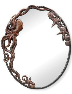 Denizen Of The Deep Coastal Wall Mirror/Oval - Nautical Luxuries