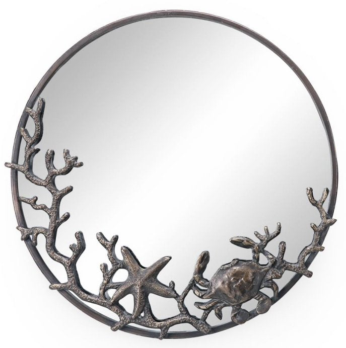 Cast Iron Reef Life Coastal Wall Mirror - Nautical Luxuries