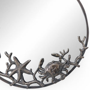 Cast Iron Reef Life Coastal Wall Mirror - Nautical Luxuries