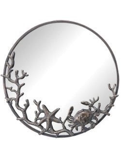 Cast Iron Reef Life Coastal Wall Mirror - Nautical Luxuries