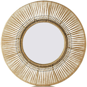 Fine Lines Woven Natural Abaca Beach House Mirrors - Nautical Luxuries