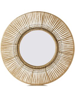 Fine Lines Woven Natural Abaca Beach House Mirrors - Nautical Luxuries