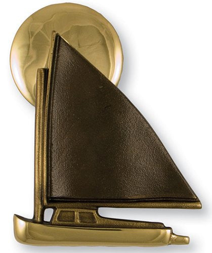 Beach Cottage Brass Sailboat Door Knocker - Nautical Luxuries