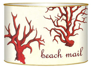 Red Coral Decoupage Beach Mail Organizer - Nautical Luxuries