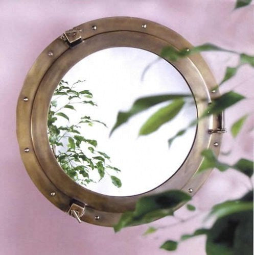 Main Saloon Bronze Porthole Mirrors - Nautical Luxuries