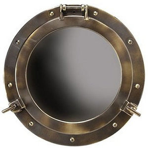 Main Saloon Bronze Porthole Mirrors - Nautical Luxuries