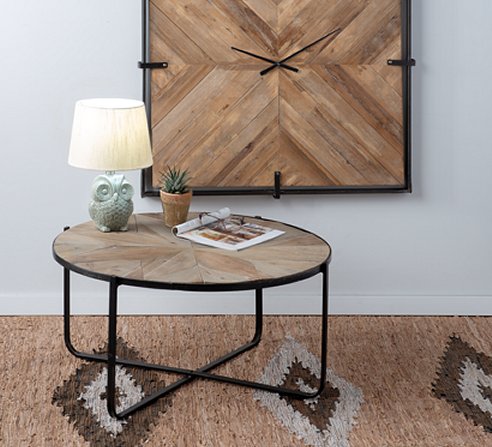 Rustic Wooden Compass Star Points Coffee Table - Nautical Luxuries