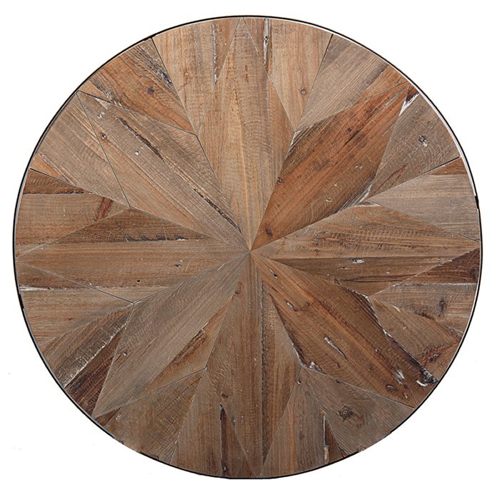 Rustic Wooden Compass Star Points Coffee Table - Nautical Luxuries