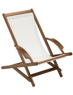 Yachting Teak Collection Sling Sun Chair - Nautical Luxuries