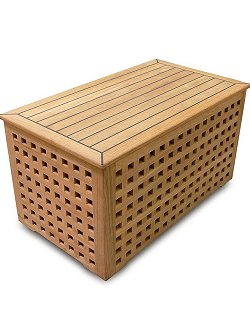 Yachting Teak Collection Crosshatch Storage Box - Nautical Luxuries