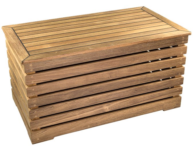 Yachting Teak Collection Decking Style Storage Box - Nautical Luxuries