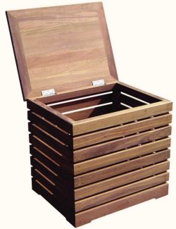 Yachting Teak Collection Slat Style Storage Box - Nautical Luxuries