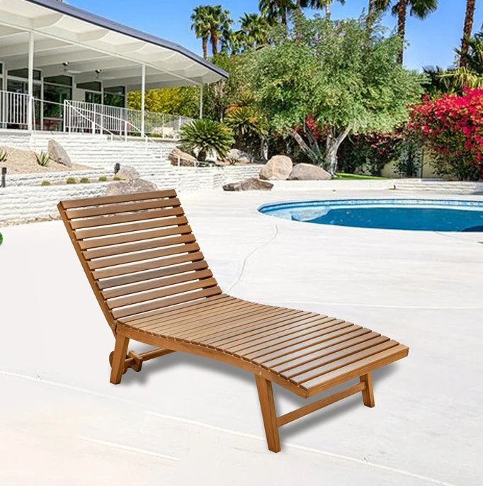 Yachting Teak Collection Poolside/Sun Deck Lounge - Nautical Luxuries