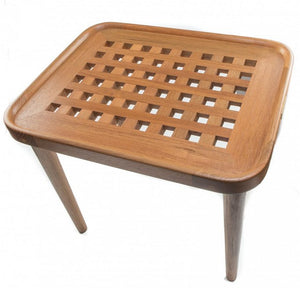 Yachting Teak Collection Open Crosshatch End Table - Nautical Luxuries