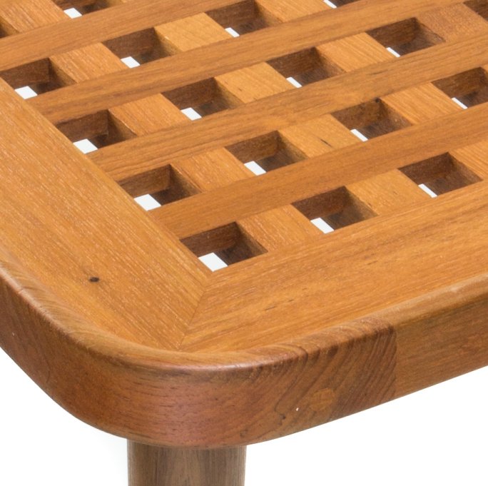 Yachting Teak Collection Open Crosshatch End Table - Nautical Luxuries