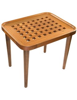 Yachting Teak Collection Open Crosshatch End Table - Nautical Luxuries