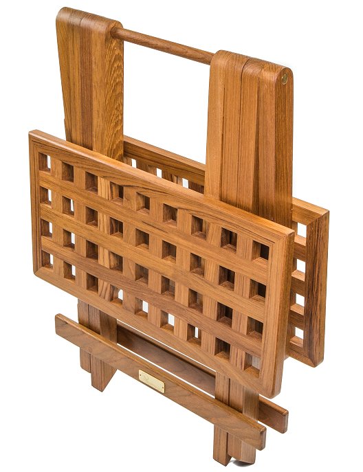 Yachting Teak Collection Hatch Grate Small Folding Table - Nautical Luxuries